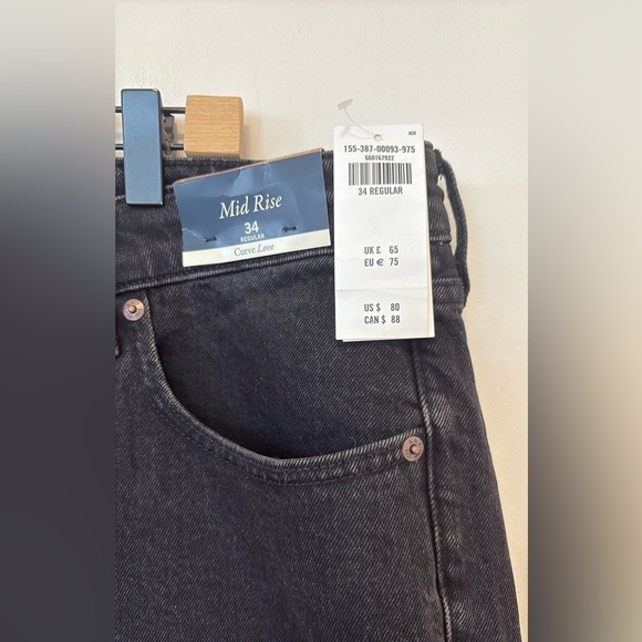 Abercrombie & Fitch curve love mid -rise cropped jeans NWT , sz 34 - Picture 6 of 10